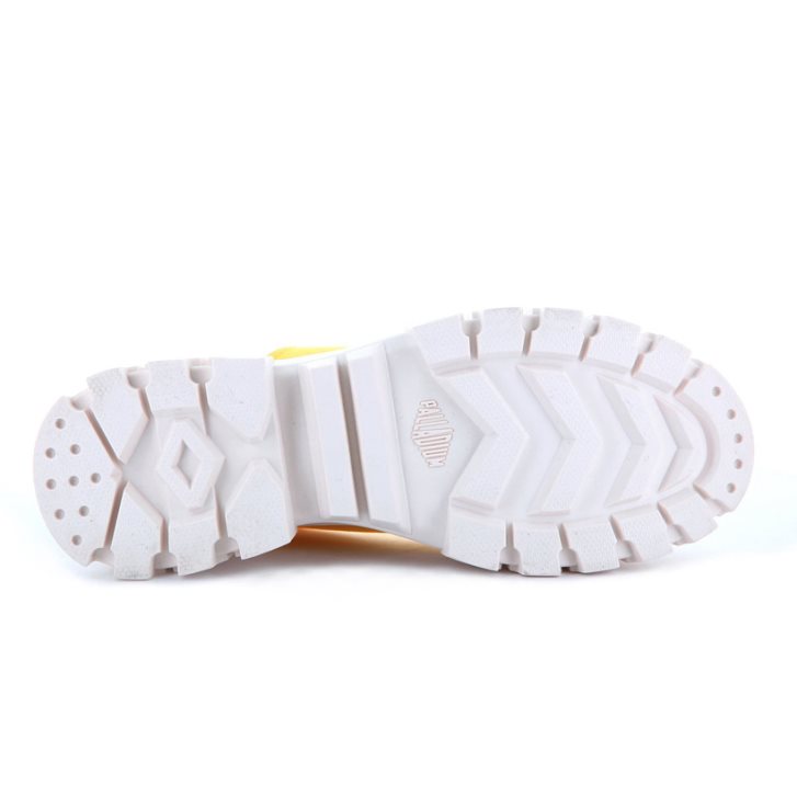 Palladium Revolt LO TX Plateauschuhe Damen Weiß Gelb | CH-2GOT1