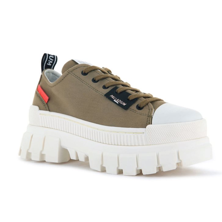Palladium Revolt LO TX Plateauschuhe Damen Olivgrün | CH-7YBX1