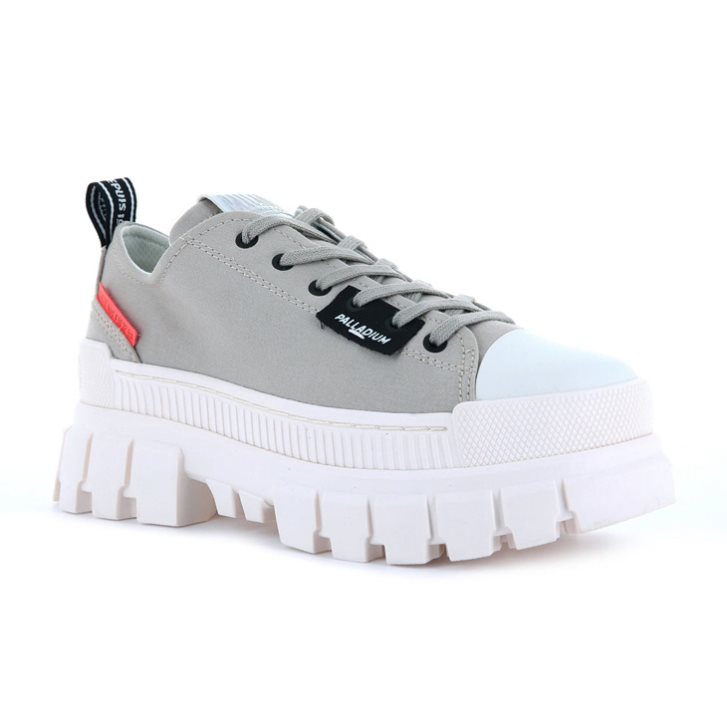 Palladium Revolt LO TX Plateauschuhe Damen Weiß Grau | CH-8OPD7
