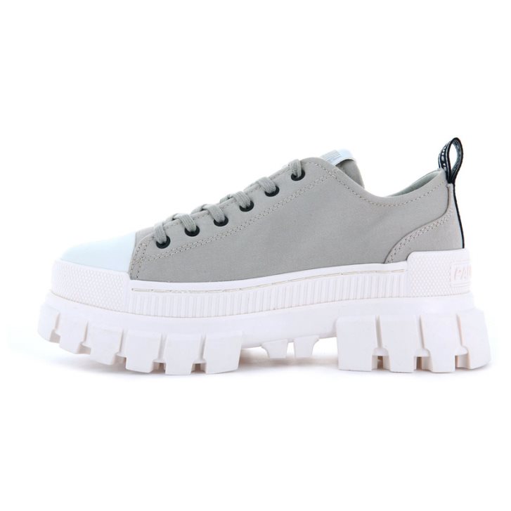 Palladium Revolt LO TX Plateauschuhe Damen Weiß Grau | CH-8OPD7