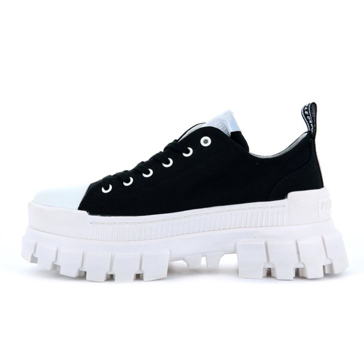 Palladium Revolt LO TX Plateauschuhe Damen Schwarz Weiß | CH-8VGU9