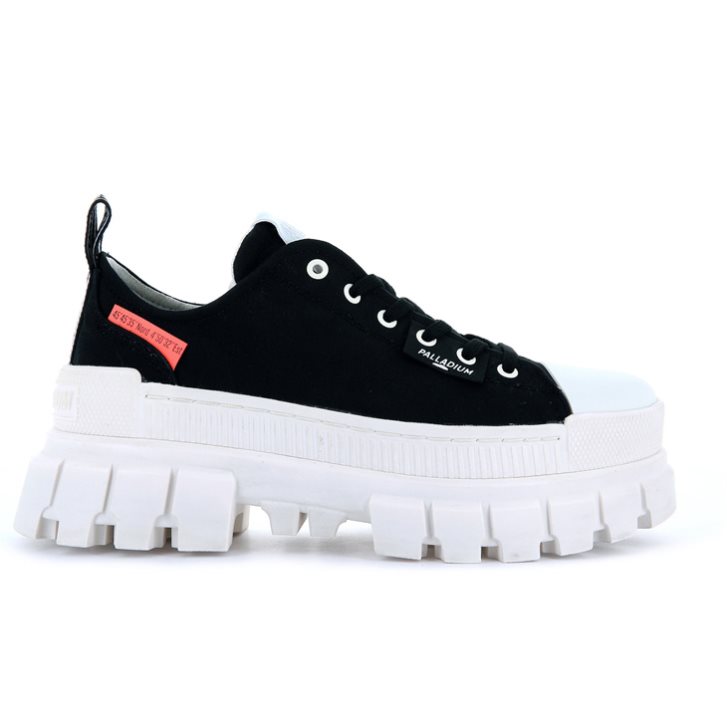 Palladium Revolt LO TX Plateauschuhe Damen Schwarz Weiß | CH-8VGU9