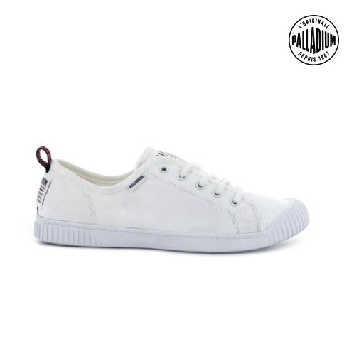 Palladium Easy Spitze Canvas Low Tops Sneaker Damen Weiß | CH-5ZPC7