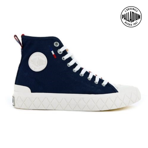 Palladium Palla Ace Canvas High Tops Sneaker Damen Navy Rot | CH-0YJF4