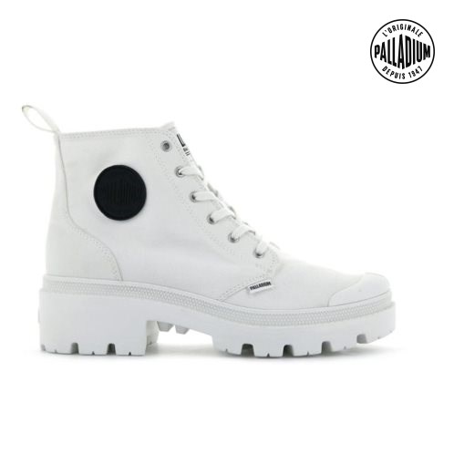 Palladium Pallabase Twill Stiefel Damen Weiß | CH-0LGT7