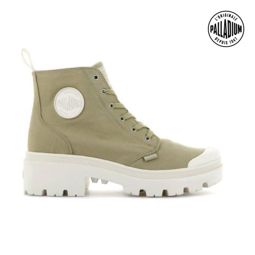 Palladium Pallabase Twill Stiefel Damen Olivgrün | CH-5QRV1