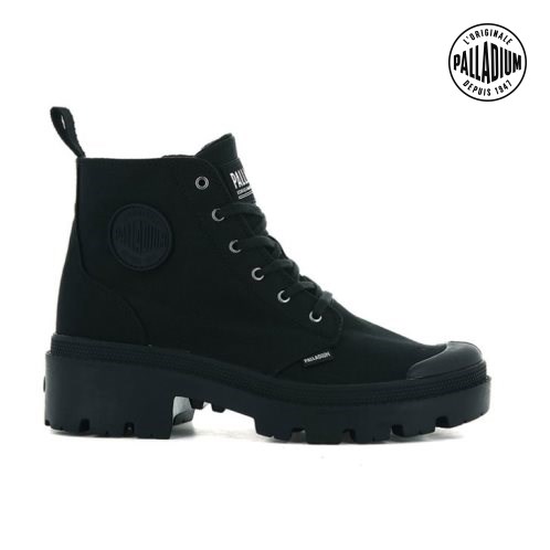 Palladium Pallabase Twill Stiefel Damen Schwarz | CH-8PXV0