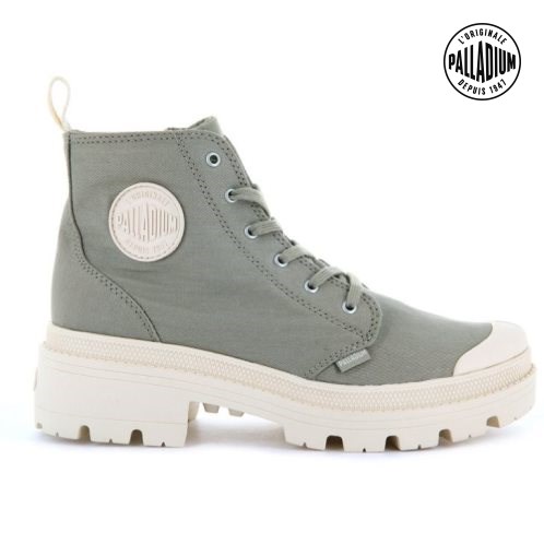 Palladium Pallabase Twill Stiefel Damen Grün | CH-8YCW1