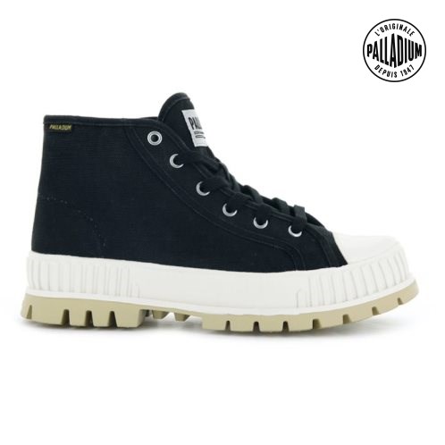 Palladium Pallashock Mid OG High Tops Sneaker Damen Schwarz | CH-0JUD1