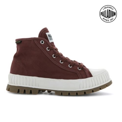 Palladium Pallashock Mid OG High Tops Sneaker Damen Bordeaux | CH-3NHK9