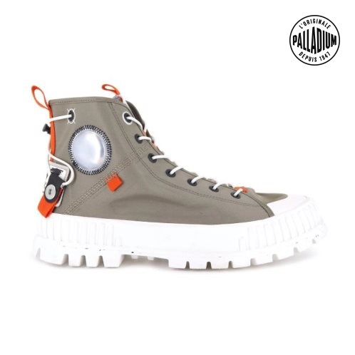 Palladium Pallashock Mid Ticket To Earth Stiefel Herren Olivgrün | CH-8XMB4