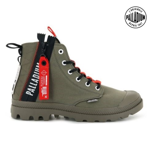 Palladium Pampa Hi Ticket To Earth Stiefel Damen Olivgrün | CH-6ZTM9