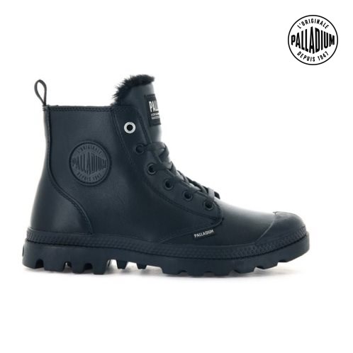 Palladium Pampa Hi Zip Leather S Stiefel Damen Schwarz | CH-7GKB0