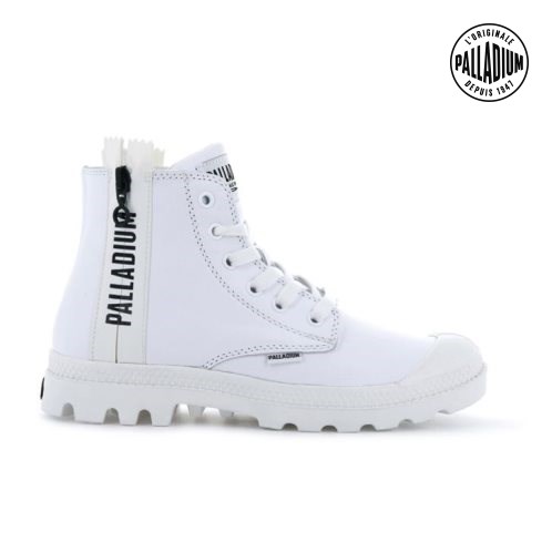 Palladium Pampa Ubn Zips Leather Stiefel Damen Weiß | CH-3GMO8