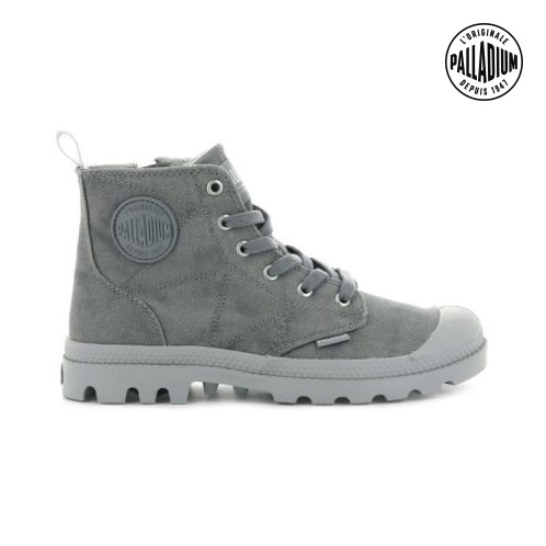 Palladium Pampa Zip Desertwash Stiefel Damen Dunkelgrau | CH-8GRF2