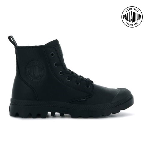 Palladium Pampa Zip Leather ESS Stiefel Damen Schwarz | CH-0AJM2