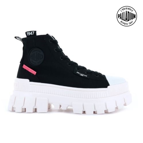 Palladium Revolt Hi TX Plateauschuhe Damen Schwarz Weiß | CH-4YDK5