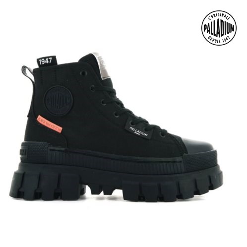 Palladium Revolt Hi TX Plateauschuhe Damen Schwarz | CH-6YTJ3