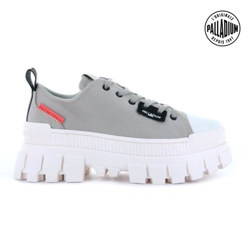 Palladium Revolt LO TX Plateauschuhe Damen Weiß Grau | CH-8OPD7