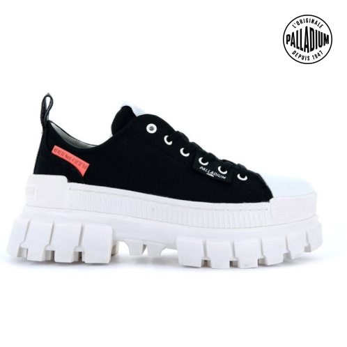 Palladium Revolt LO TX Plateauschuhe Damen Schwarz Weiß | CH-8VGU9